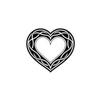 Celtic Heart Emblem, Intricate, Minimalist vector