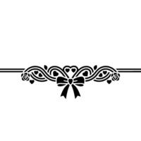 Elegant Ribbon Border, Romantic Hearts Bow vector