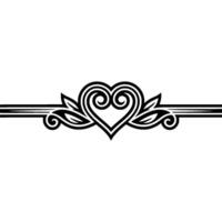 Elegant Heart Border, Vintage Element - Swirl vector
