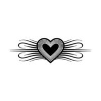 Elegant Heart Motif, Streamlined, Vintage Aesthetic vector