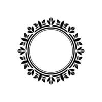 Elegant Botanical Circle Frame, Vintage Style - Leaf vector