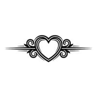 Elegant Heart Ornament, Vintage Element - Scrollwork vector