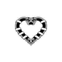 Intricate Celtic Heart Emblem, Vintage Style vector