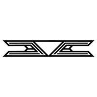 Geometric Interlock Minimalist Black White vector