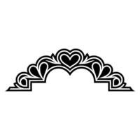 Elegant Heart Arch Vintage Decorative Border Element vector