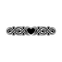 Intricate Celtic Heart Border, Vintage Element - Linear vector