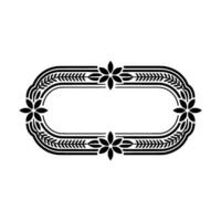 Elegant Oval Frame, Botanical Ornamentation, Vintage - Border vector