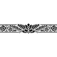 Elegant Black Floral Border, Vintage Element - Ornament, Foliage vector