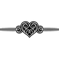 Intricate Heart Ornament, Elegant Border vector