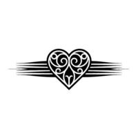 Intricate Tribal Heart Emblem, Elegant - Swirls vector