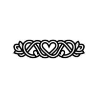 Intricate Celtic Heart Knot Border, Vintage Style vector
