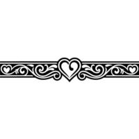 Elegant Heart Border, Vintage Element - Pattern vector