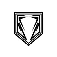 Geometric Shield Emblem, Modern Protection - Sharp vector