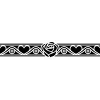 Elegant Rose Border, Art Deco Style Decorative Element vector