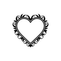 Intricate Heart Frame, Elegant Floral Border, Vintage vector