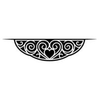 Intricate Black Heart Swirl Border, Elegant vector