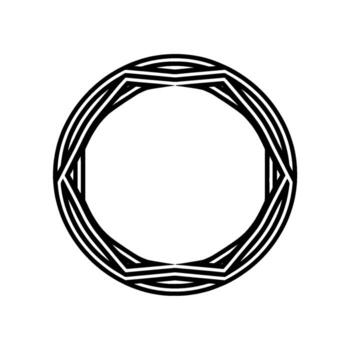 Geometric Circle Frame, Minimalist - Pattern vector