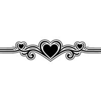 Elegant Heart Border, Vintage Romance Illustration - Scrollwork vector
