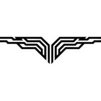 Geometric Wing Emblem, Minimalist , Abstract Symbol - Lineart vector
