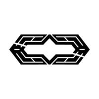 Geometric Hexagon Emblem, Futuristic Glow vector