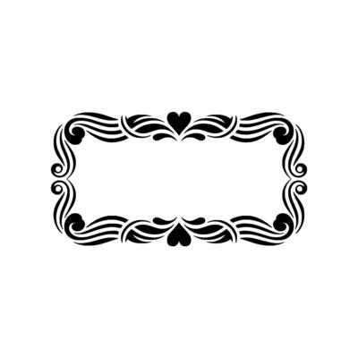 Elegant Heart-Swirl Frame, Vintage Element - Decorative