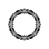 Elegant Floral Wreath Border, Vintage Style - Symmetrical vector