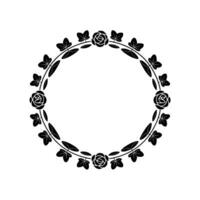 Elegant Floral Border, Vintage, Circular Motif - Roses vector