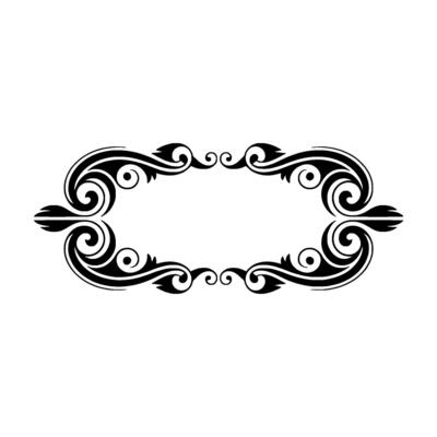 Elegant Swirl Frame, Vintage Ornament, Decorative Border