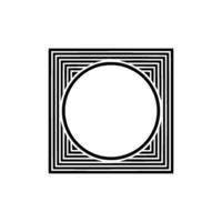 Geometric Circle Frame, Minimalist , Abstract Composition - Lines vector