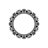 Elegant Floral Circle Frame, Vintage - Rose vector