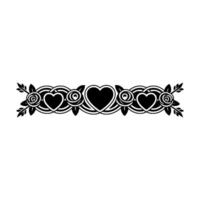 Elegant Floral Border, Vintage Romance, Decorative Element - Pattern vector