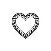 Elegant Heart Frame, Vintage Floral Ornamentation vector