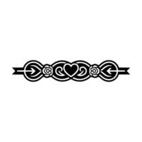 Intricate Celtic Heart Border, Vintage - Arrow vector