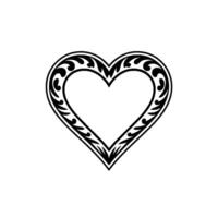 Intricate Floral Heart Emblem, Vintage Style vector