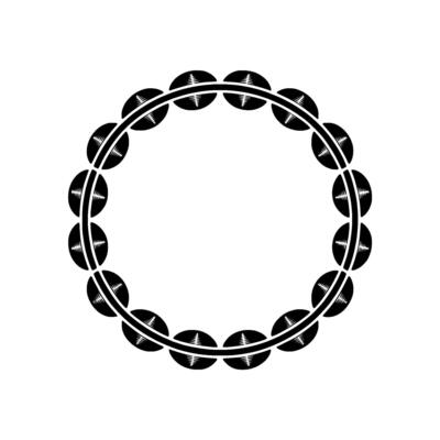 Circular Tribal Rhythm Minimalist Black White Frame