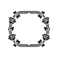 Art Nouveau Rose Frame, Elegant Border vector