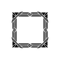 Geometric Deco Frame, Stylized Black White Ornamentation vector