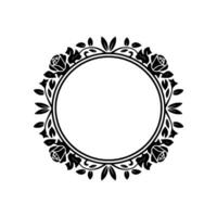 Elegant Floral Frame, Vintage , Minimalist Border - Roses vector