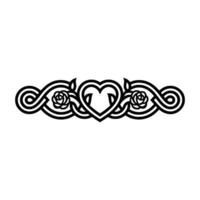 Intricate Celtic Heart Rose Border vector