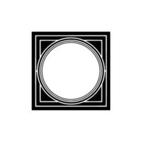 Geometric Circle Frame, Minimalist, Modern Emblem - Square vector