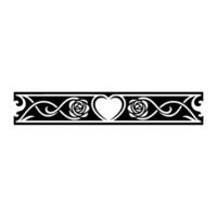 Intricate Celtic Rose Border, Vintage Element - Pattern - Floral vector
