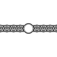 Celtic Rose Crescent Moon Border, Vintage Style vector