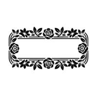 Elegant Floral Frame, Vintage, Minimalist Ornamentation, Botanical - Roses vector