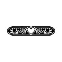 Celtic Heart Rose Border, Vintage Ornamentation vector