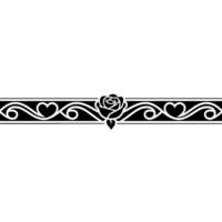 Elegant Floral Border, Vintage Romance, Decorative Element - Swirls vector