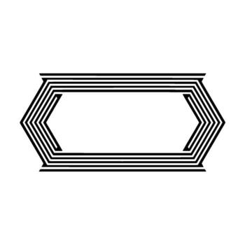 Geometric Hexagon Frame, Minimalist , Directional Lines vector