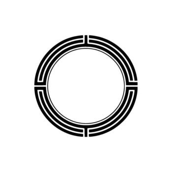 Geometric Circle Frame, Minimalist , Circular Motif - Negative space vector