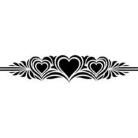 Elegant Heart Divider, Vintage Ornamentation, Decorative Border vector