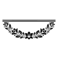 Elegant Floral Border, Vintage Element - Wreath - Line vector