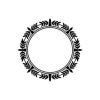 Elegant Laurel Circle Frame, Vintage vector